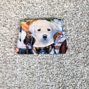 Dog‎ Puppy Print Blue Pocket Wallet Credit Card Holder Handmade Cute Gift